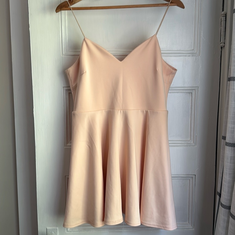 Lightly worn pink asos scuba dress -perfect for a wedding or late summer event!